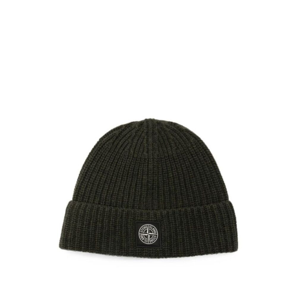 Stone Island Men Logo Wool Beanie